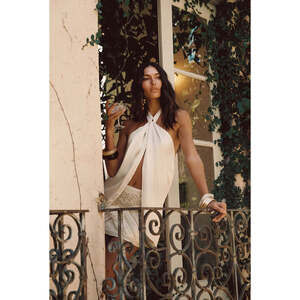 12th Tribe Moonlit Kiss Cream Satin Halter Top Size M PRE-ORDER LATE SEPT 2025M